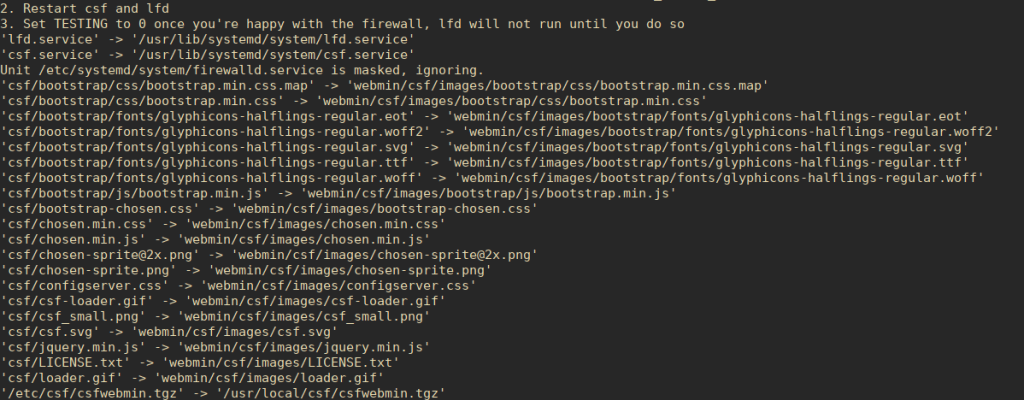 installation 1024x400 - Install 🛡️ CSF Firewall on RHEL / CentOS 8
