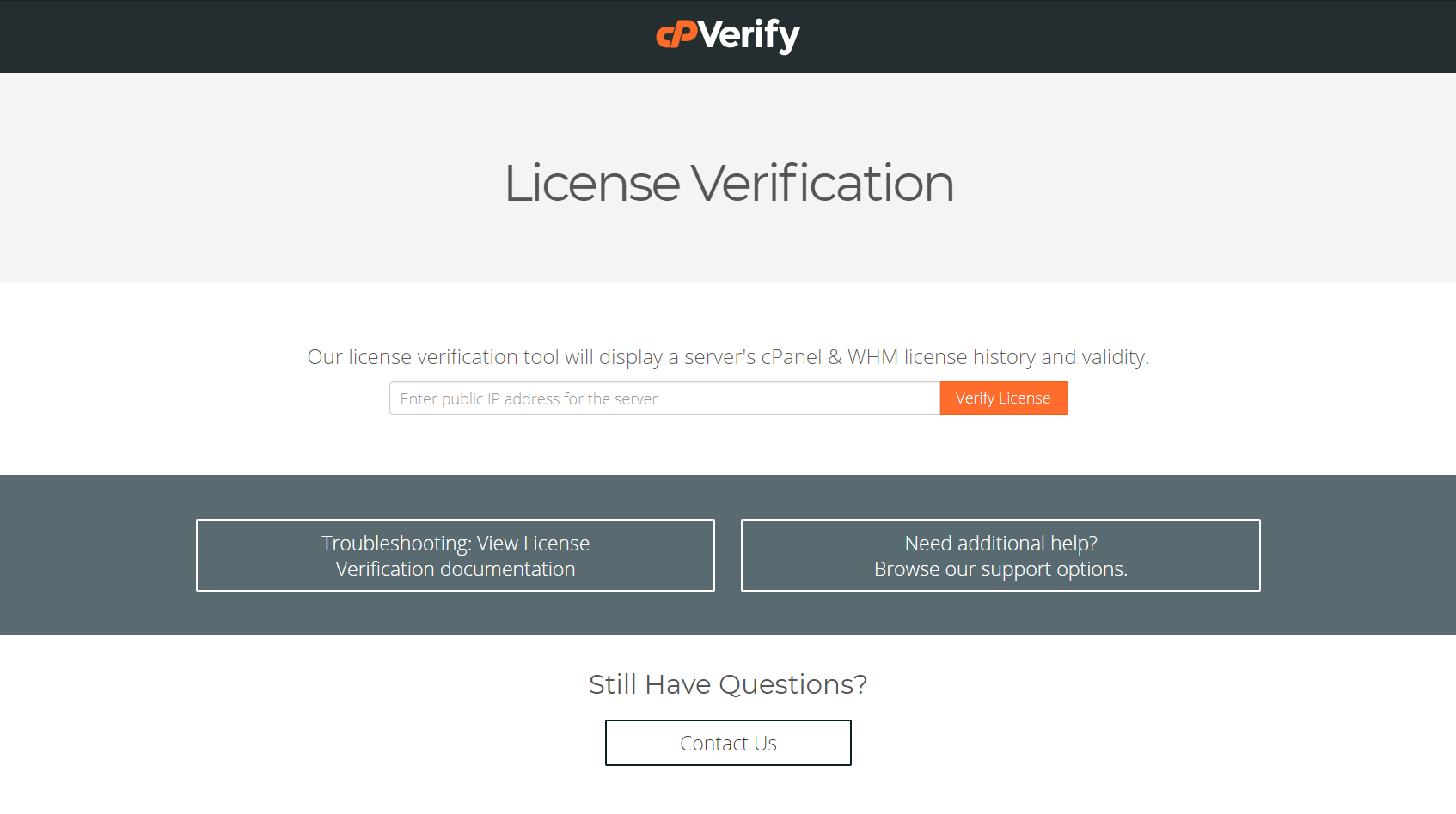 cpanel license check