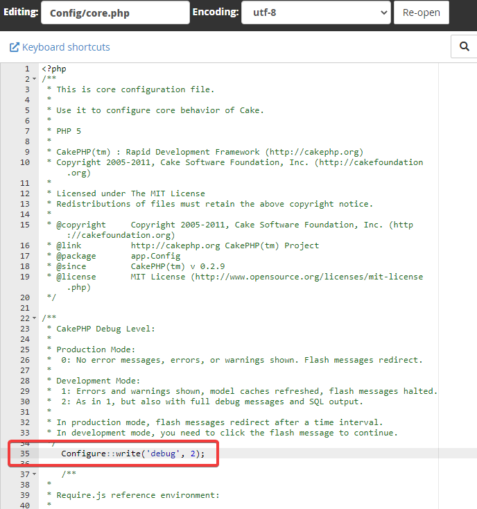 chrome DtihVBkbAo - How to Enable/Disable debug mode in CakePHP
