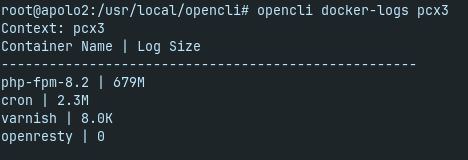 opencli docker-logs opencli docker-logs