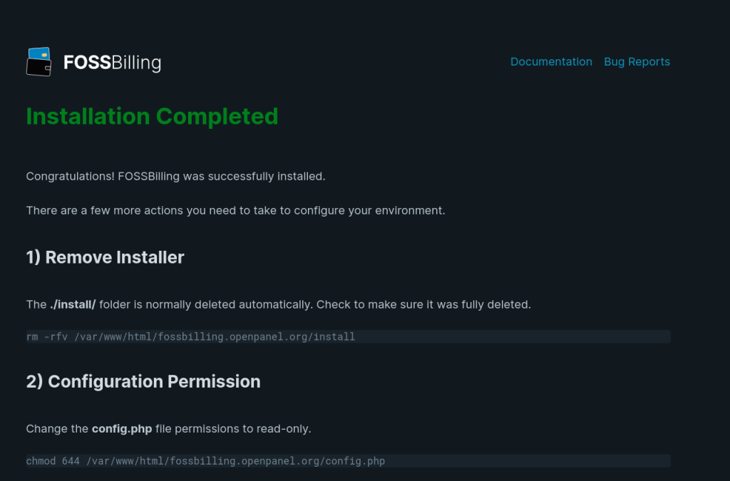 How to install FOSSBilling in OpenPanel foss 13 1024x675 - How to install FOSSBilling in OpenPanel