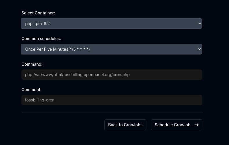 How to install FOSSBilling in OpenPanel foss 14 - How to install FOSSBilling in OpenPanel