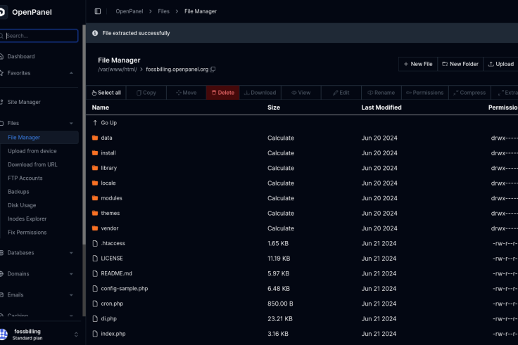 foss 9 736x491 - How to install FOSSBilling in OpenPanel