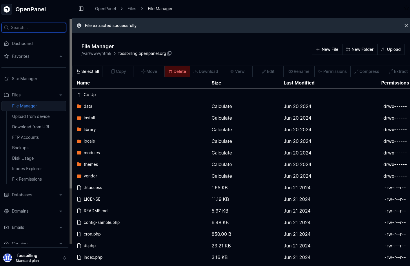 How to install FOSSBilling in OpenPanel foss 9 - How to install FOSSBilling in OpenPanel