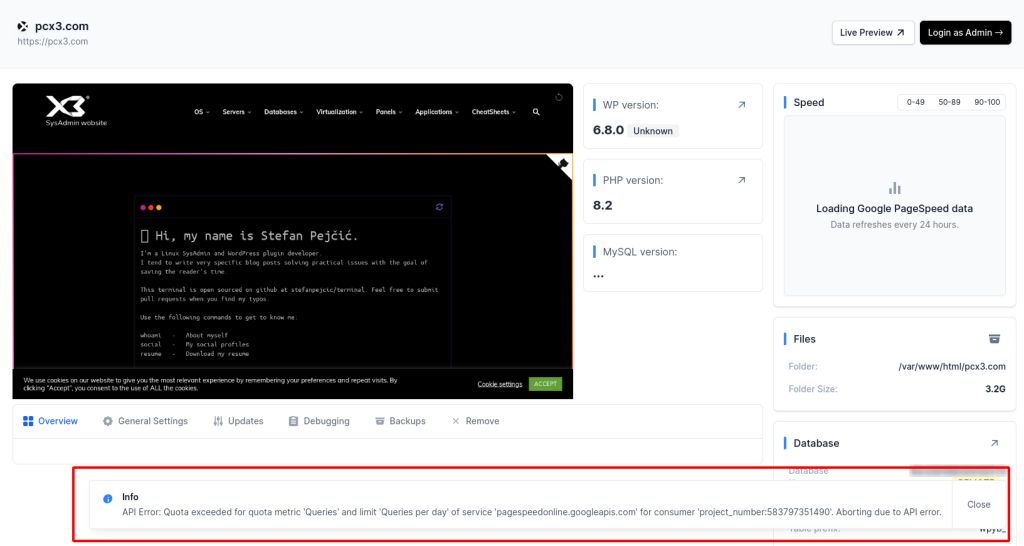 OpenPanel WP Manager: API Error: Quota exceeded for quota metric 2025 05 28 10 51 1024x546 - OpenPanel WP Manager: API Error: Quota exceeded for quota metric