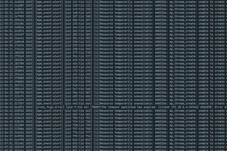 2025 06 27 14 21 736x491 - Apache - Resource temporarily unavailable: AH03104: ap_thread_create: unable to create worker thread